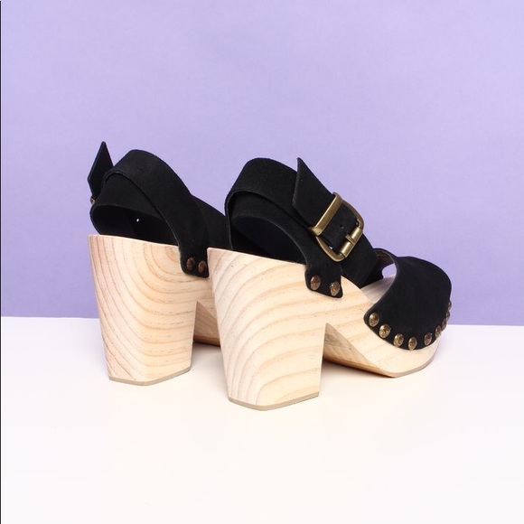 LAST ONE! Free People Pasadena Clogs Black Suede - Picture 3 of 4